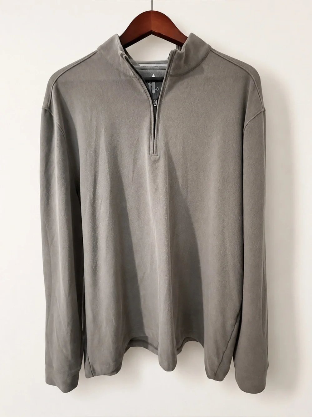 Johnnie-O mens gray/taupe 1/4 Zip Pullover - XL